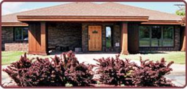 Beautifully landscaped front entrance