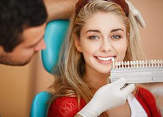 a patient undergoing the teeth whitening process in Superior