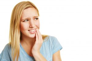 woman with mouth pain