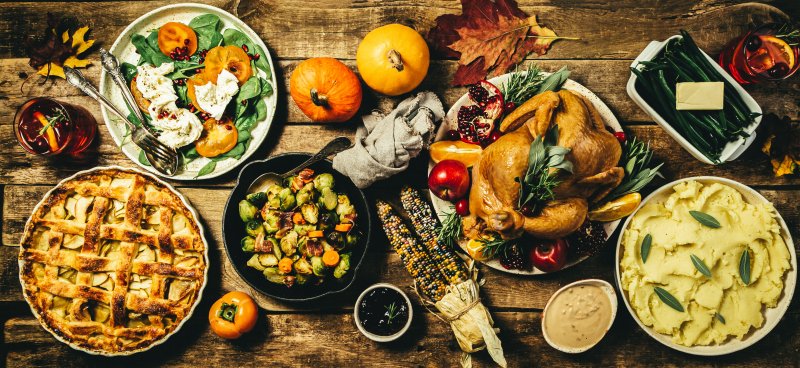 holiday foods at a table